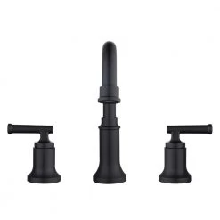 Glacier Bay Oswell 8 in. Widespread 2-Handle High-Arc Bathroom Faucet in Matte Black -Bathroom Faucets Store matte black glacier bay widespread bathroom faucets hd67084w 6010h c3 1000