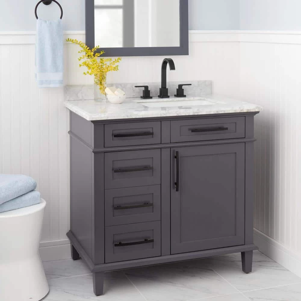 Glacier Bay Farrington 8 in. Widespread 2-Handle High-Arc Bathroom Faucet in Matte Black 2 Glacier Bay Farrington 8 in. Widespread 2-Handle High-Arc Bathroom Faucet in Matte Black - Image 2