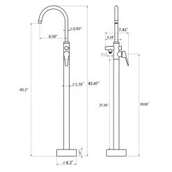 Golden Vantage Single-Handle Freestanding Floor Mount Roman Tub Faucet Bathtub Filler with Hand Shower in Matte Black -Bathroom Faucets Store matte black golden vantage roman tub faucets tf0058 76 1000