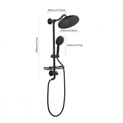 GIVING TREE 5-Spray Patterns with 9 in. Wall Mount Round Shower Head with Message Spray Handheld Shower Head in Matte Black -Bathroom Faucets Store matte black handheld shower heads xlhddtfa0198 40 1000