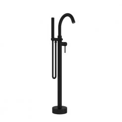 KEENEY Belanger Single-Handle Freestanding Tub Faucet with Hand Shower in Matte Black