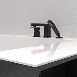 KEENEY Belanger Single-Handle Deck-Mount Roman Tub Faucet with Hand Shower in Matte Black 10 KEENEY Belanger Single-Handle Deck-Mount Roman Tub Faucet with Hand Shower in Matte Black -Bathroom Faucets Store matte black keeney roman tub faucets qua43cmb 1f 1000