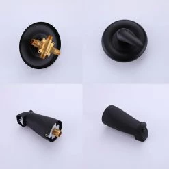 KINWELL Single-Handle 5- -Spray Shower Faucet in Matte Black (Valve Included) -Bathroom Faucets Store matte black kinwell shower faucets ucsf 2w01mb 4f 1000