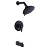 KINWELL Single-Handle 5- -Spray Shower Faucet in Matte Black (Valve Included)