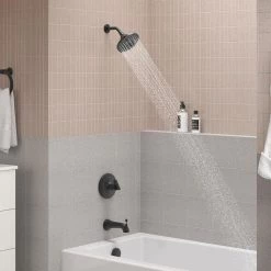 KOHLER Setra Single-Handle 3-Spray Tub and Shower Faucet in Matte Black (Valve Included) -Bathroom Faucets Store matte black kohler bathtub shower faucet combos k r29667 4g bl c3 1000