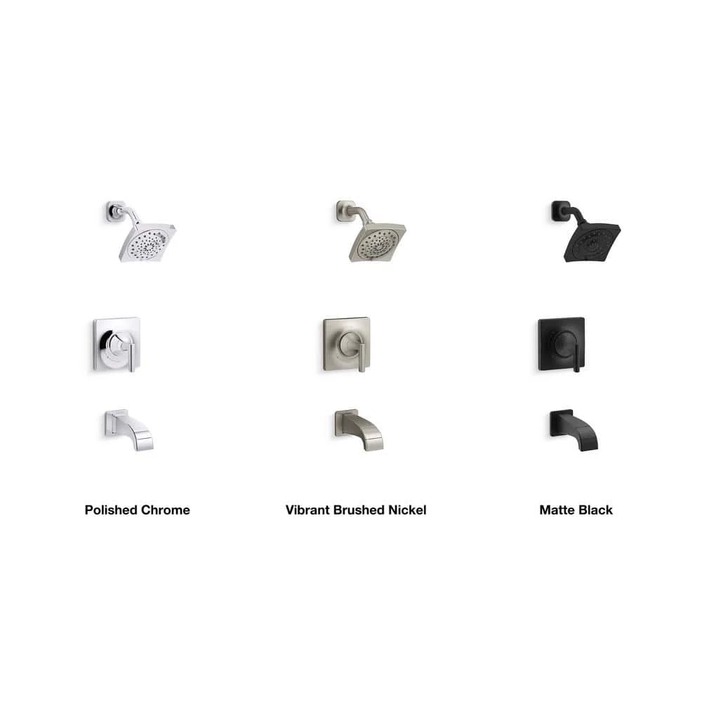 KOHLER Katun Single-Handle 3-Spray Tub and Shower Faucet in Matte Black (Valve Included) 4 KOHLER Katun Single-Handle 3-Spray Tub and Shower Faucet in Matte Black (Valve Included) - Image 4