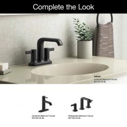 KOHLER Ashan 4 in. Centerset 2-Handle Bathroom Faucet in Matte Black -Bathroom Faucets Store matte black kohler centerset bathroom faucets k r27137 4d bl 1d 1000