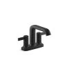 KOHLER Ashan 4 in. Centerset 2-Handle Bathroom Faucet in Matte Black
