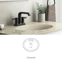 KOHLER Ashan 4 in. Centerset 2-Handle Bathroom Faucet in Matte Black -Bathroom Faucets Store matte black kohler centerset bathroom faucets k r27137 4d bl 66 1000