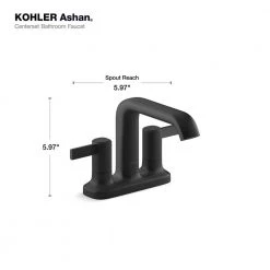 KOHLER Ashan 4 in. Centerset 2-Handle Bathroom Faucet in Matte Black -Bathroom Faucets Store matte black kohler centerset bathroom faucets k r27137 4d bl c3 1000