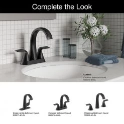KOHLER Cursiva 4 in. Centerset 2-Handle Bathroom Faucet in Matte Black -Bathroom Faucets Store matte black kohler centerset bathroom faucets k r30578 4d bl 1d 1000