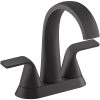 KOHLER Cursiva 4 in. Centerset 2-Handle Bathroom Faucet in Matte Black