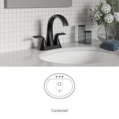 KOHLER Cursiva 4 in. Centerset 2-Handle Bathroom Faucet in Matte Black -Bathroom Faucets Store matte black kohler centerset bathroom faucets k r30578 4d bl c3 1000