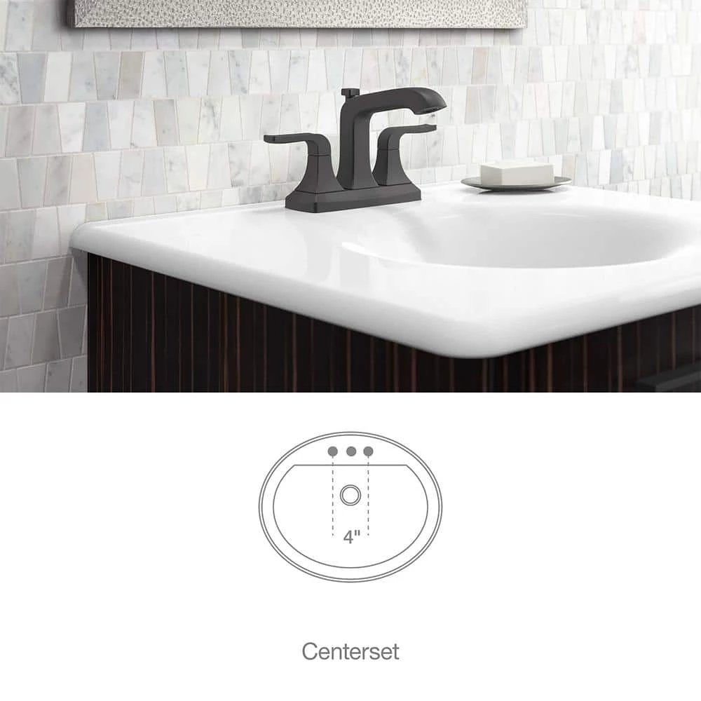 KOHLER Rubicon 4 in. Centerset 2-Handle Bathroom Faucet in Matte Black 10 KOHLER Rubicon 4 in. Centerset 2-Handle Bathroom Faucet in Matte Black - Image 10