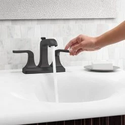 KOHLER Rubicon 4 in. Centerset 2-Handle Bathroom Faucet in Matte Black 12 KOHLER Rubicon 4 in. Centerset 2-Handle Bathroom Faucet in Matte Black -Bathroom Faucets Store matte black kohler centerset bathroom faucets k r76215 4d bl 40 1000