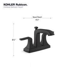 KOHLER Rubicon 4 in. Centerset 2-Handle Bathroom Faucet in Matte Black 18 KOHLER Rubicon 4 in. Centerset 2-Handle Bathroom Faucet in Matte Black -Bathroom Faucets Store matte black kohler centerset bathroom faucets k r76215 4d bl 4f 1000