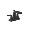 KOHLER Rubicon 4 in. Centerset 2-Handle Bathroom Faucet in Matte Black