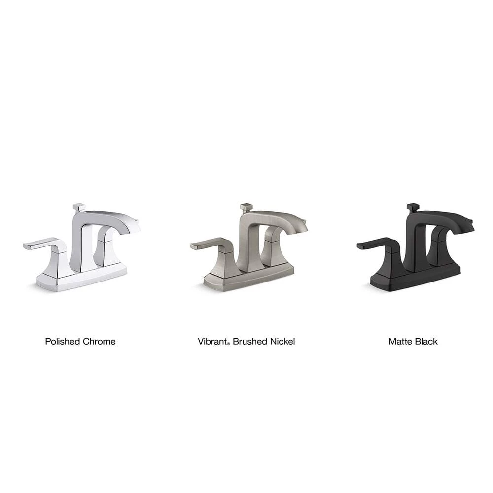 KOHLER Rubicon 4 in. Centerset 2-Handle Bathroom Faucet in Matte Black 6 KOHLER Rubicon 4 in. Centerset 2-Handle Bathroom Faucet in Matte Black - Image 6