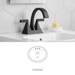 KOHLER Katun 4 in. Centerset 2-Handle Bathroom Faucet in Matte Black -Bathroom Faucets Store matte black kohler centerset bathroom faucets k r78038 4d bl 1f 1000