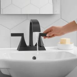 KOHLER Katun 4 in. Centerset 2-Handle Bathroom Faucet in Matte Black -Bathroom Faucets Store matte black kohler centerset bathroom faucets k r78038 4d bl 40 1000