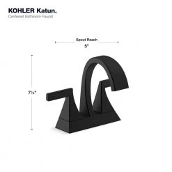 KOHLER Katun 4 in. Centerset 2-Handle Bathroom Faucet in Matte Black -Bathroom Faucets Store matte black kohler centerset bathroom faucets k r78038 4d bl 4f 1000