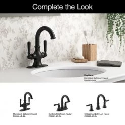 KOHLER Capilano Monoblock 4 in. Centerset 2-Handle Bathroom Faucet in Matte Black -Bathroom Faucets Store matte black kohler single hole bathroom faucets k r30580 4d bl 1d 1000