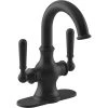 KOHLER Capilano Monoblock 4 in. Centerset 2-Handle Bathroom Faucet in Matte Black