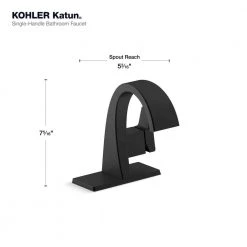 KOHLER Katun Single Hole or 4 in. Centerset Single-Handle Bathroom Faucet in Matte Black -Bathroom Faucets Store matte black kohler single hole bathroom faucets k r78037 4d bl 4f 1000