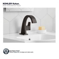 KOHLER Katun Single Hole or 4 in. Centerset Single-Handle Bathroom Faucet in Matte Black -Bathroom Faucets Store matte black kohler single hole bathroom faucets k r78037 4d bl c3 1000
