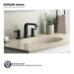 KOHLER Ashan 8 in. Widespread 2-Handle Bathroom Faucet in Matte Black -Bathroom Faucets Store matte black kohler widespread bathroom faucets k r27138 4d bl 77 1000