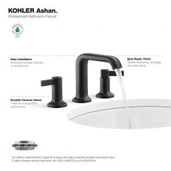 KOHLER Ashan 8 in. Widespread 2-Handle Bathroom Faucet in Matte Black -Bathroom Faucets Store matte black kohler widespread bathroom faucets k r27138 4d bl a0 1000