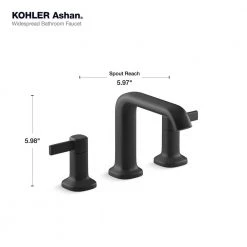 KOHLER Ashan 8 in. Widespread 2-Handle Bathroom Faucet in Matte Black -Bathroom Faucets Store matte black kohler widespread bathroom faucets k r27138 4d bl c3 1000