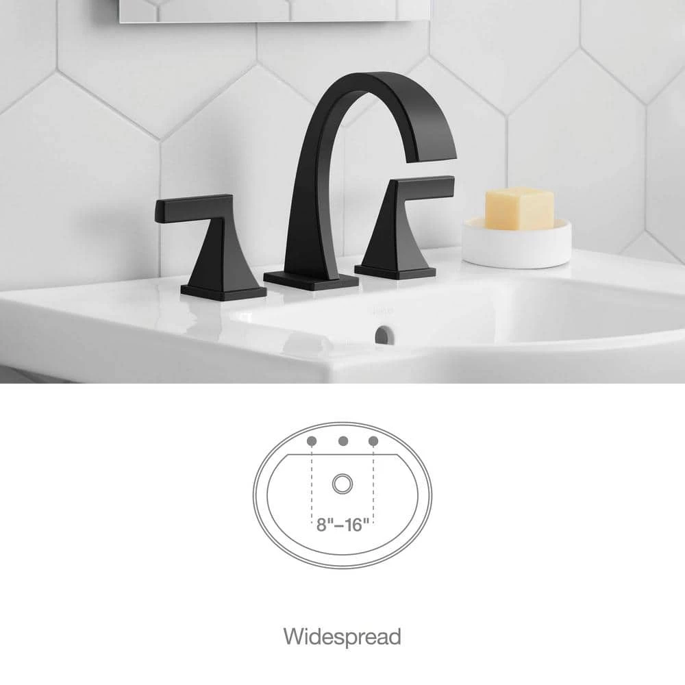 KOHLER Katun 8 in. Widespread 2-Handle Bathroom Faucet in Matte Black 10 KOHLER Katun 8 in. Widespread 2-Handle Bathroom Faucet in Matte Black - Image 10