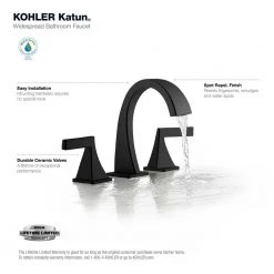 KOHLER Katun 8 in. Widespread 2-Handle Bathroom Faucet in Matte Black 13 KOHLER Katun 8 in. Widespread 2-Handle Bathroom Faucet in Matte Black -Bathroom Faucets Store matte black kohler widespread bathroom faucets k r78039 4d bl a0 1000