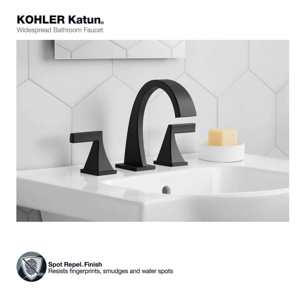 KOHLER Katun 8 in. Widespread 2-Handle Bathroom Faucet in Matte Black 8 KOHLER Katun 8 in. Widespread 2-Handle Bathroom Faucet in Matte Black - Image 8