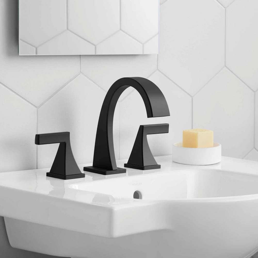 KOHLER Katun 8 in. Widespread 2-Handle Bathroom Faucet in Matte Black 2 KOHLER Katun 8 in. Widespread 2-Handle Bathroom Faucet in Matte Black - Image 2