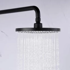 LUXIER Single-Handle 1-Spray Shower Faucet with Valve in Matte Black (Valve Included) -Bathroom Faucets Store matte black luxier shower faucets ss b01 tm fa 1000