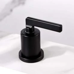 LUXIER Contemporary 8 in. Widespread 2-Handle Bathroom Faucet with Pop-Up Drain in Matte Black -Bathroom Faucets Store matte black luxier widespread bathroom faucets wsp04 tm fa 1000