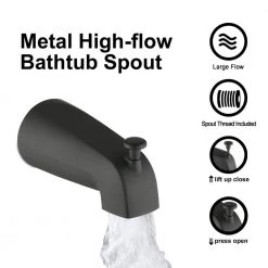Miscool Boger Single-Handle Dual 7-Spray Patterns Round Shower Faucet in Matte Black (Valve Included) -Bathroom Faucets Store matte black miscool shower faucets shmsh10c527mbl fa 1000