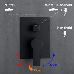Miscool Forest 1-Handle 1 -Spray of Rain Shower Faucet and HandShower Combo Kit in Matte Black (Valve Included) -Bathroom Faucets Store matte black miscool shower faucets shsmdh10c003mbh 44 1000