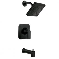 MOEN Genta Single-Handle 1-Spray Tub and Shower Faucet in Matte Black (Valve Included)