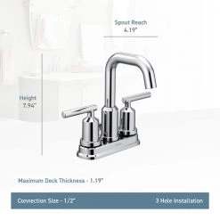 MOEN Gibson 4 in. Centerset 2-Handle High-Arc Bathroom Faucet with Pop-Up Assembly in Matte Black -Bathroom Faucets Store matte black moen centerset bathroom faucets 6150bl 4f 1000