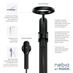 MOEN Nebia 1-Spray 8 in. Dual Shower Head and Handheld Shower Head with Magnetic Remote Dock in Matte Black -Bathroom Faucets Store matte black moen dual shower heads n207c0bl a0 1000
