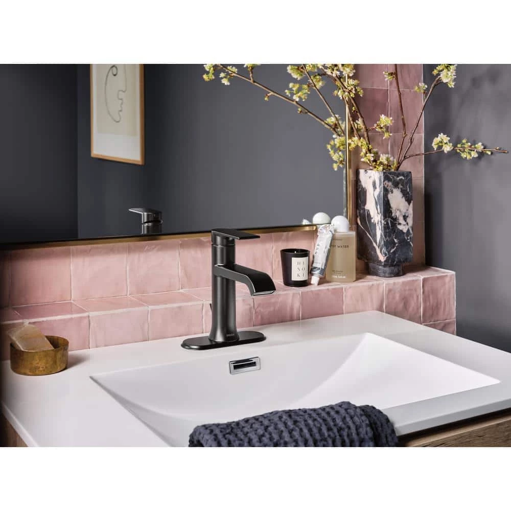 MOEN Genta Single Hole Single-Handle Bathroom Faucet in Matte Black 7 MOEN Genta Single Hole Single-Handle Bathroom Faucet in Matte Black - Image 7