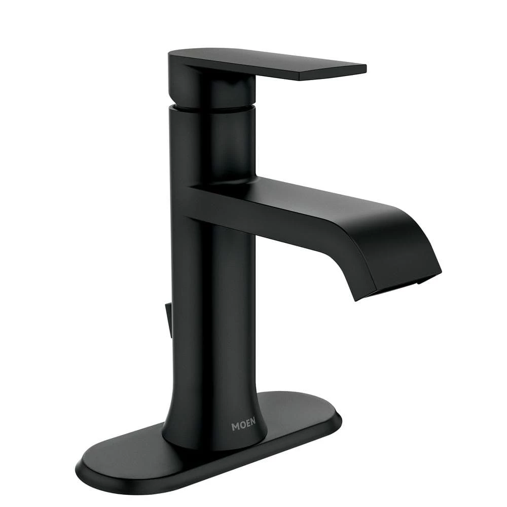 MOEN Genta Single Hole Single-Handle Bathroom Faucet in Matte Black 1 MOEN Genta Single Hole Single-Handle Bathroom Faucet in Matte Black