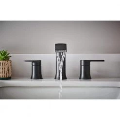 MOEN Genta 8 in. Widespread 2-Handle Bathroom Faucet in Matte Black -Bathroom Faucets Store matte black moen widespread bathroom faucets 84763bl a0 1000