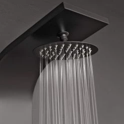 AKDY 57 In. 8-Jet Black Painted Stainless Steel Shower Panel System With Adjustable Rainfall Shower Head And Shower Wand -Bathroom Faucets Store matte black painted akdy shower towers sp0136 77 1000