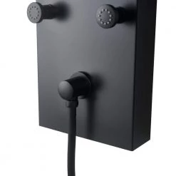 AKDY 65 in. 8-Jet Rainfall Shower Panel System with Waterfall Shower Head and Shower Wand in Black Painted Stainless Steel -Bathroom Faucets Store matte black painted akdy shower towers sp0137 1f 1000