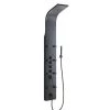 AKDY 65 in. 8-Jet Rainfall Shower Panel System with Waterfall Shower Head and Shower Wand in Black Painted Stainless Steel