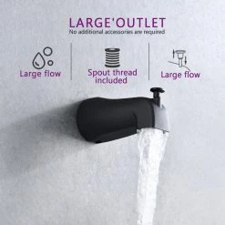 PROOX Single Handle 35-Spray Round High Pressure Shower Faucet with Tub Spout in Matte Black (Valve Included) -Bathroom Faucets Store matte black proox shower faucets pr a3528 mb 1f 1000